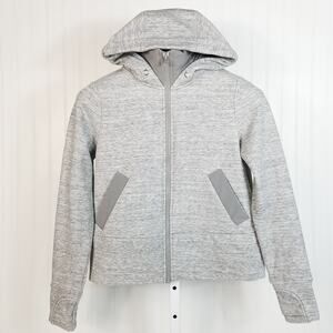 Athleta Zip Up Hooded Jacket Gray XS